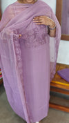 Lavender Crushed Organza Cutwork Suit - M177