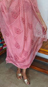 Pink Block Printed Muslin Suit - D4891