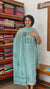 Aqua Blue Block Printed Muslin Suit - D4891