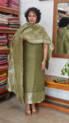 Olive Green Banarasi Suit - 73SC