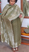 Olive Green Banarasi Suit - 73SC