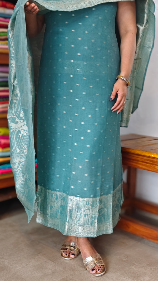 Teal Banarasi Suit - 73SC