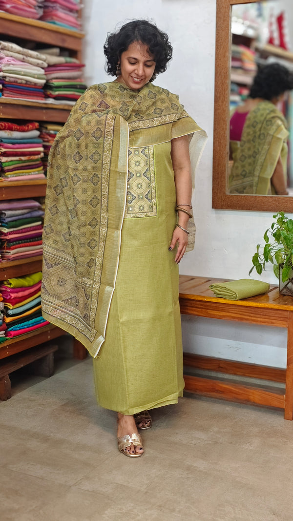 Green Linen Cotton suit