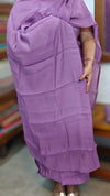 Purple Muslin Chikankari Suit - SML9