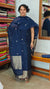 Navy Blue Semi Raw Silk Banarasi Suit - 67A1 - A