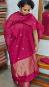 Magenta Semi Raw Silk Banarasi Suit - 67A1 - A