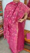 Dark Pink Linen Chanderi Jamdani Suit - DL73
