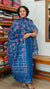 Classic Blue Linen Chanderi Jamdani Suit - DL73