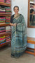 Teal and Green Block Printed Kota Doria Saree - SQ39