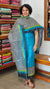 Ocean Blue Printed Tussar Silk Suit - PTS25