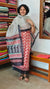 Brick Red and White Block Printed Tussar Silk Suit - PTS25