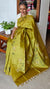 Olive Green Hand Painted Tussar Silk Saree - 43JP