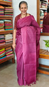 Dark Pink Woven Semi Tussar Silk Saree - NU87