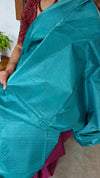 Teal Woven Semi Tussar Silk Saree - NU87