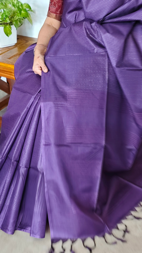 Purple Woven Semi Silk Saree - NU87
