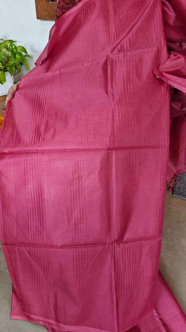 Deep Rose Semi Silk Saree - NU87