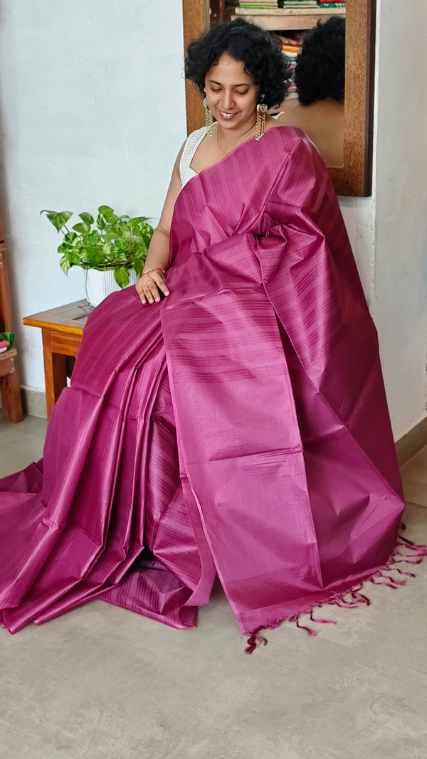 Dark Pink Woven Semi Silk Saree - 2 - NU87
