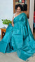 Teal Woven Semi Silk Saree - 3 - NU87