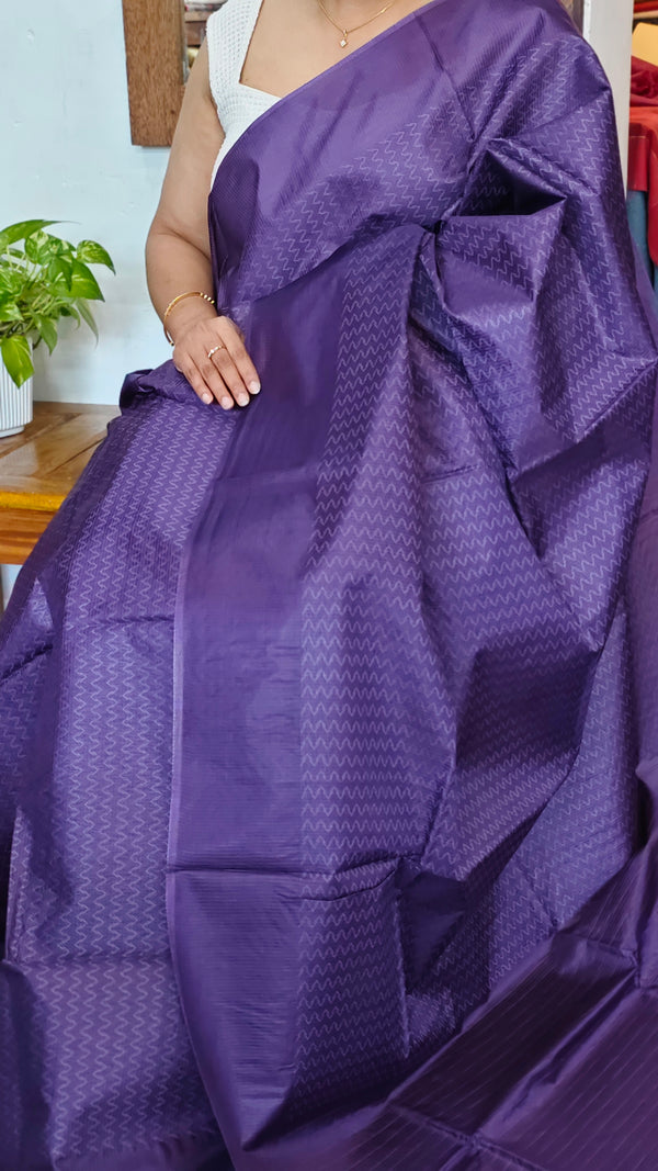 Purple Woven Semi Silk Saree - 3 - NU87