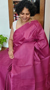 Dark Pink Woven Semi Silk Saree - 3 - NU87