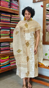 Light Beige and Mustard Chanderi Suit - R299