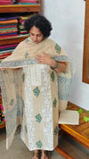 Light Beige and Blue Chanderi Suit - R299