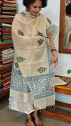 Light Beige and Blue Chanderi Suit - R299