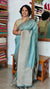 Teal Blue Banarasi Silk Saree - 4 - CB492