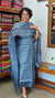 Bluish Grey Embroidered Tussar Silk Suit - VP25