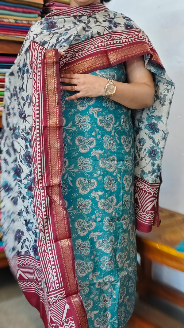 TealSemi Maheshwari Suit - FE41