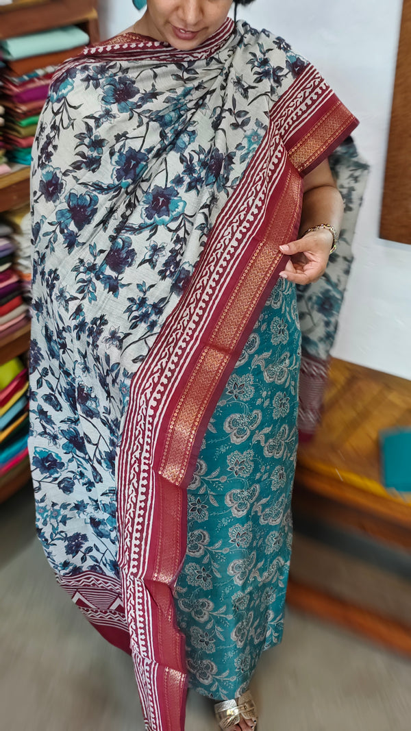 TealSemi Maheshwari Suit - FE41