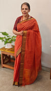 Orange mangalgiri saree