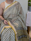 KN15 Cream with Mustard Kota Doria saree