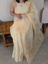 5310AS - Yellow applique net kota saree