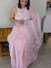 5310AS - Pastel pink Applique net kota saree