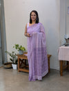 Lavender Georgette embroideredsaree