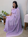 Lavender Georgette embroideredsaree