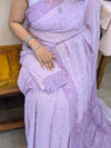 Lavender Georgette embroideredsaree