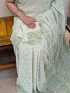 Green georgette embroidered saree