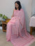 Pink georgette embroidered saree