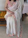 P328 - Cream kota cutwork saree