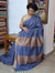 Cobalt Blue Zari Checked Semi silk saree - BPR3