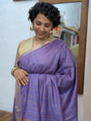 Lavender Zari Checked Semi Silk Saree - BPR3