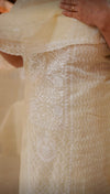 Pale yellow mal chanderi suit