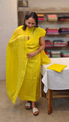 Yellow chanderi salwar with dupatta